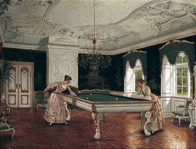 1895-Adolf_Heinrich-Hansen_-_women_playing_billiards